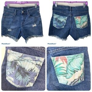 Gap Women's Hawaiian Floral Pocket 5" Jean Shorts